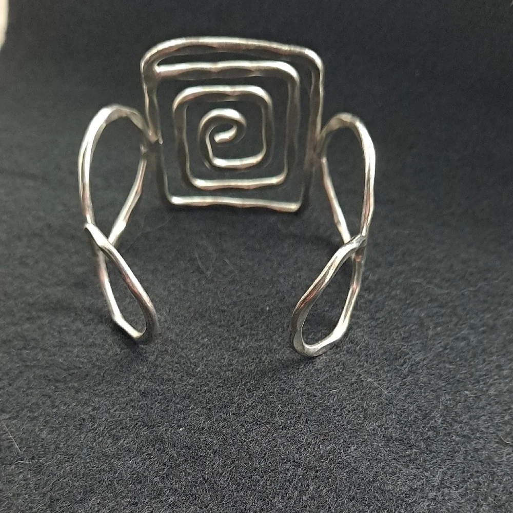 Silver Spiral Cuff Bracelet - Picture 2 of 3